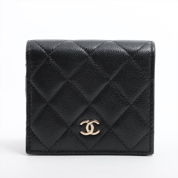 Chanel Black Caviar Leather Small Flap Wallet [Clearance Sale]