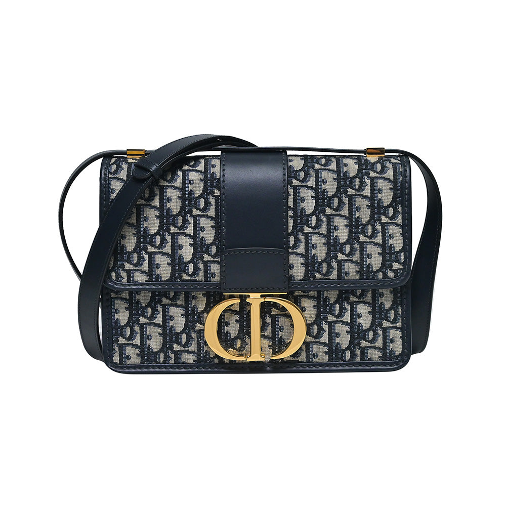 Dior - Small 30 Montaigne Bag Blue Dior Oblique Jacquard - Women
