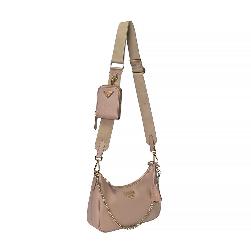 Re-edition 2005 leather handbag Prada Beige in Leather - 35466057