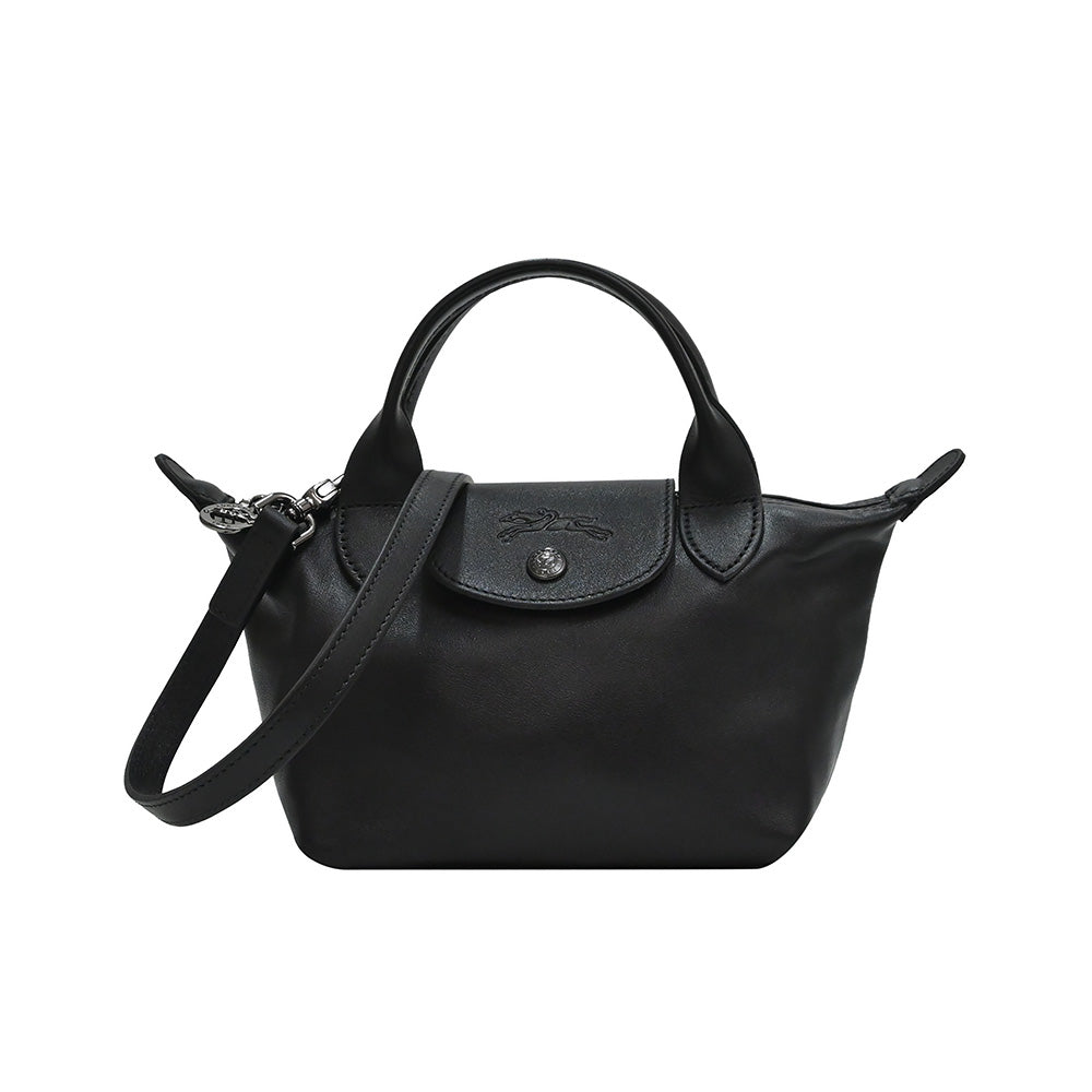 Shop Longchamp Le Pliage Cuir LGP XS Top Handle Bag
