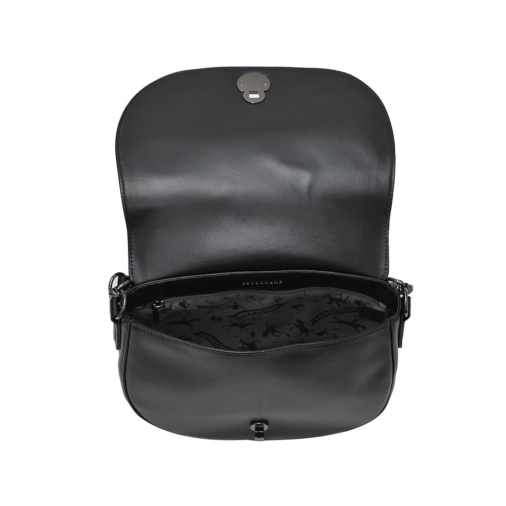 Leather crossbody bag Longchamp Black in Leather - 11964094